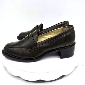 G.H. Bass & Co. Dark Brown Leather Heeled Loafers